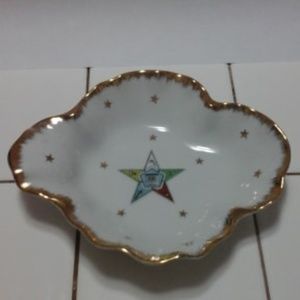VINTAGE Masonic Eastern Star Ceramic Dish Tray